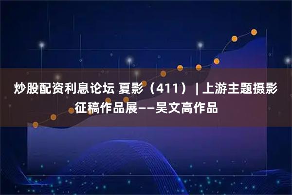 炒股配资利息论坛 夏影（411） | 上游主题摄影征稿作品展——吴文高作品